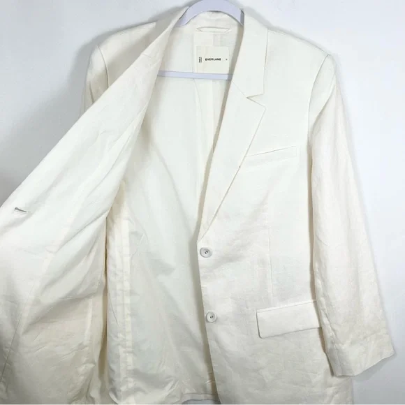 Everlane The Oversized Blazer in Linen in Bone Cream Size 12 Office - Picture 10 of 14